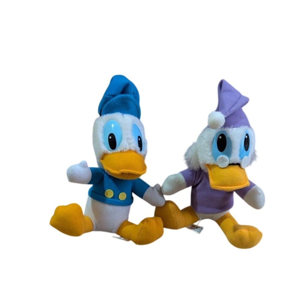 Walt Disney Productions Christmas Carol Donald Duck Scrooge McDuck Plush Set 10"